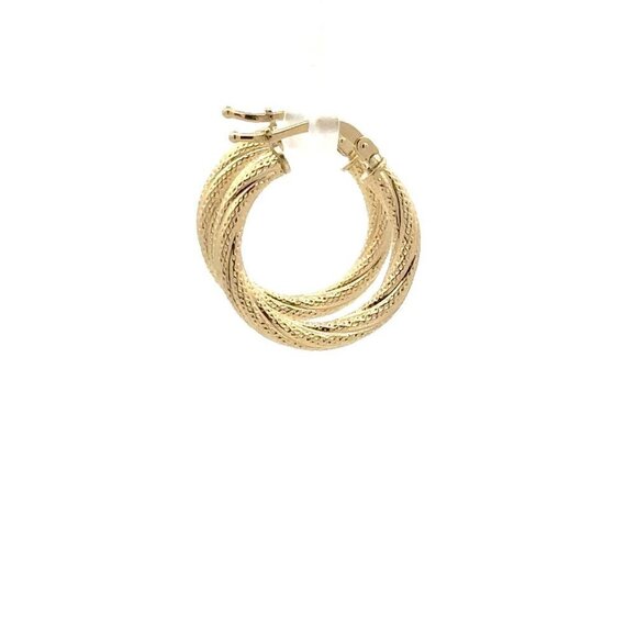 18K Yellow Gold Earrings Hoops 1.63 grams - Picture 7 of 8